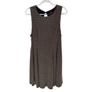 Torrid Party Midi‎ Dress Gold Metallic Sleeveless A-Line Pockets Womens 2x Lined